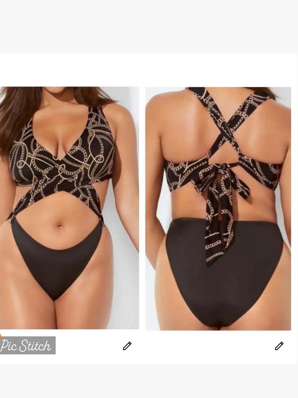 Ashley Graham x Swimsuits for All Chain Print Monokini